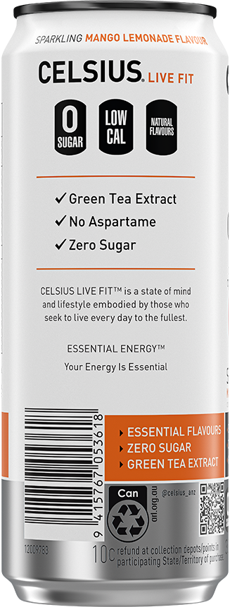 Sparkling Mango Lemonade – Product's Back Label